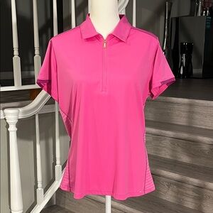 Chic Two Tone Pink Lopez Short Sleeve Golf Shirt